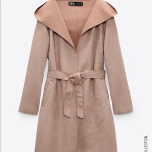 Zara rose suedelike  trench